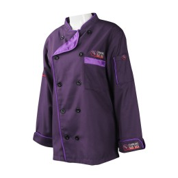 KI097 sample custom-made chef clothes style embroidery embroidery LOGO style chef shirt chef clothes contrast color selvedge color satin color threshold  purple chef coat  chef's attire   pro chef clothing KI097 sample custom-made chef clothes style embroidery embroidery LOGO style chef shirt chef clothes contrast color selvedge color satin color threshold  purple chef coat  chef's attire   pro chef clothing